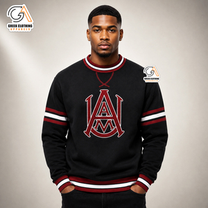Sudadera Clásica de la Universidad A&M |   Logotipo AAMU, Diseño Sólido para Todas las Temporadas, Tejido Bordado, Antiencogimiento, Sin Forro - Product Image 4