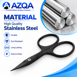 Tijeras Profesionales de Acero Inoxidable Negro de Punta Fina para Uñas y Cutículas, para un Cuidado Preciso de Manicura y Pedicura - Product Image 3
