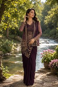Conjunto Indio-Pakistaní Amarillo Bordado con Encaje, Blusa de Manga Larga y Dupatta, Ropa Formal Festiva - Product Image 2