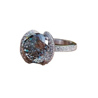 Bague de fiançailles en argent sterling 925 avec moissanite grise taille portugaise 2,00 carats, bague diamant antique, bague diamant moissanite