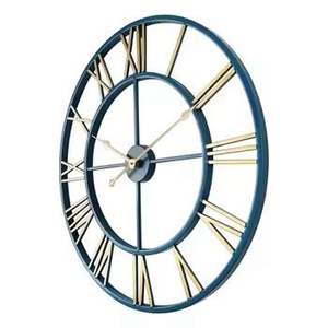 Luxury Industrial Wall <b>Clock</b> <b>Large</b> Roman Numeral Skeleton Design Silent Quartz Metal <b>Clock</b> for Home Office Restaurant Decor - Product Image 5