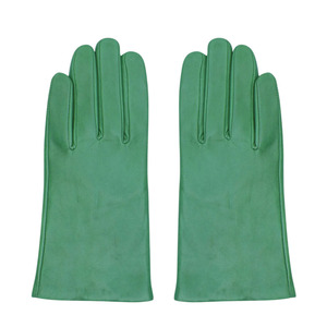 Gants en cuir vert, longueur poignet, style uni, non doublés, décontractés, utilisables en toutes saisons, en cuir de mouton souple de qualité supérieure - Product Image 1