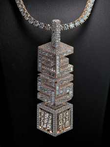 จี้ตัวอักษรเงินแท้ 925 ประดับมอสซาไนต์ VVS แบบ Iced Out สไตล์ฮิปฮอปสำหรับผู้ชาย - Product Image 3