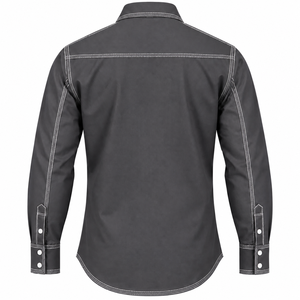 Chemise FR de haute qualité pour hommes, résistante au feu, vêtements de travail pour la soudure, chemise de protection à boutons pression, couleur unie, chemise FR industrielle personnalisée - Product Image 2