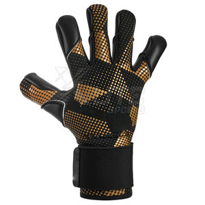 Gants de gardien de but de football pour jeunes de qualité supérieure avec surface en cuir pleine fleur, dos ventilé, sangle de poignet antidérapante et personnalisable - Product Image 2