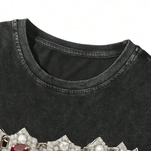 T-shirt pour homme coupe ample délavé à l'acide - Esthétique usée - Coton lourd de qualité supérieure - Mode streetwear durable - Product Image 3