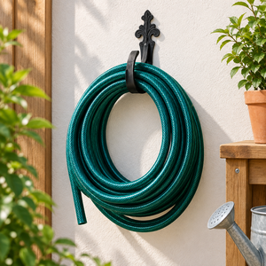 ที่ม้วนเก็บสายยางรดน้ำแบบติดผนัง PVC สีเขียว สำหรับใช้งานกลางแจ้ง ขนาดเส้นผ่านศูนย์กลาง 3/4 นิ้ว - Product Image 1