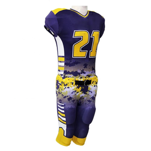 Camiseta de fútbol americano de talla grande personalizada para hombre, conjunto corto de aparejos de LICRA de poliéster, sarga, nuevo diseño, transpirable, absorbe la humedad - Product Image 6