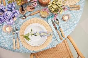 Set de table rond en rotin festonné avec bord tressé, tapis de table tissé résistant à la chaleur, dessous de plat pour décoration de mariage et de salle à manger - Product Image 3