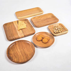 Platos Redondos Clásicos Hechos a Mano con Madera de Mango, Bandejas Resistentes y Ecológicas para Servir en Bodas, para Cena, Almuerzo y Desayuno - Product Image 2