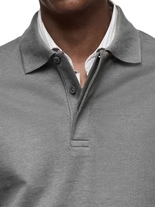 New Arrival <b>Men's</b> Anti-Wrinkle Cotton/Polyester Pique Long Sleeve for <b>Shirts</b> Solid Color Slim Fit Casual Breathable Regular Fit - Product Image 4