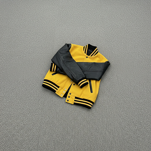 Casual Varsity <b>Jacket</b> Men <b>Women</b> Wool <b>Leather</b> Sleeve Baseball <b>Jacket</b> Streetwear Supplier - Product Image 3