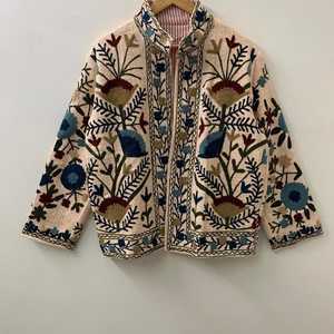 Heart Print Cotton Jacket Contrast Lapel Loose Fit Three Quarter Sleeve Casual Wear <b>All</b> Seasons Woven Fabric Casual <b>Dresses</b> - Product Image 6