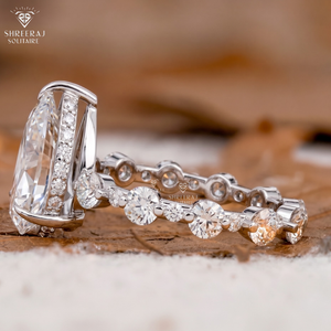 Women's Diamond Engagement Ring Pear Shaped Solitaire Wedding Ring 4.40 CTW Lab Grown IGI Certified Eternity Band 14K Solid Gold - Product Image 2