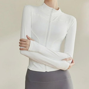 Sweat-shirt court personnalisé pour femme, respirant, à séchage rapide, col montant, idéal pour la course, le fitness et le yoga - Product Image 4
