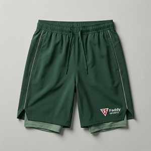 Shorts de course 2 en 1 pour hommes, séchage rapide, respirant, pour la salle de sport, l'entraînement, la course à pied, avec poches - Product Image 1