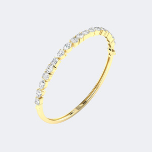 Bracelet jonc en diamants à taille mixte 2.500 CTW serti à griffes - Product Image 1