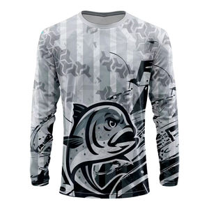 Chemises de pêche à manches longues pour hommes, protection solaire UPF 50+, impression par sublimation, vente en gros, personnalisables - Product Image 3