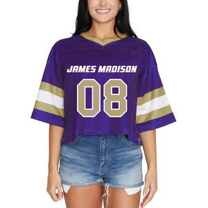 Maillot de sport violet court pour femme, style universitaire, numéro 08, décontracté pour les jours de match - Product Image 1