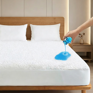 Premium <b>Bed</b> Mat Terry Mattress Protector Knitted Waterproof Layer Breathable Fabric Eco-Friendly Luxury Design Long-Lasting - Product Image 1