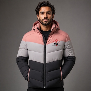 Men Puffer <b>Jacket</b> Lightweight Insulated Winter Clothing Water Resistant Quilted Design Comfortable Warm Coat For Outdoor <b>Work</b> - Product Image 1