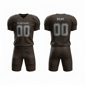 Ensemble personnalisé d'uniformes de football américain pour hommes adultes, vêtements de sport d'équipe personnalisés, comprenant un maillot et un pantalon respirants en polyester 100% - Product Image 3