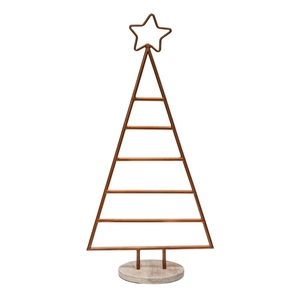 Support décoratif en fil de fer pour sapin de Noël - Support triangulaire pour boules de Noël avec étoile en sommet pour centres de table et cheminées - Product Image 2