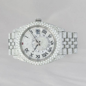 Reloj de Cuarzo Moissanite con Incrustaciones de Diamantes, Estilo Hip Hop, Unisex, Color Blanco, Venta al Por Mayor de Fábrica - Product Image 6