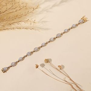 Lab Grown Diamond Halo Tennis <b>Bracelet</b> Pear & Round Diamond <b>Bracelet</b> White Gold Bridal <b>Bracelet</b> Wedding Jewelry Gift for Women - Product Image 4