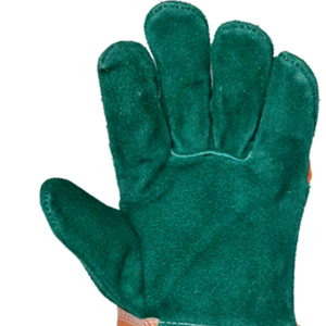 Guantes de Trabajo de Cuero, Palma Verde Naranja, Antideslizantes, Resistentes a la Abrasión, Puño Recto, Guantes de Seguridad de Uso General, 7mil, 5mil, 10mil - Product Image 4