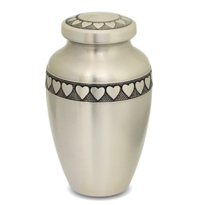 Urne funéraire classique gravée en forme de cœur, magnifique, en métal, pour adultes, pour cendres humaines, style américain/européen - Product Image 1