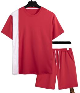 2025 hommes entièrement nouveau Style panneaux latéraux imprimé Shorts et chemise ensemble deux pièces ensembles jumeaux avec manches courtes Style contraste couleur - Product Image 1