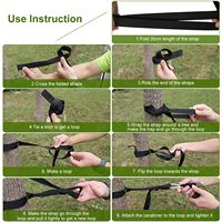 Hamac portable en nylon pour 2 personnes avec moustiquaire, capacité de charge de 600 lb, pour la randonnée en plein air, le camping, avec sangles et crochets