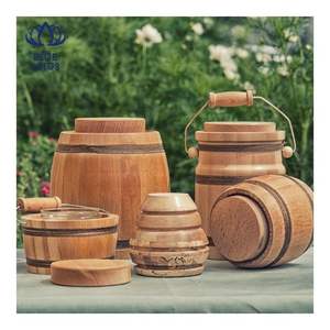 Barril de Vino de Madera de Calidad Superior, Barril de Madera Maciza para Almacenamiento de Vino y Exhibición Decorativa en Bares - Product Image 5