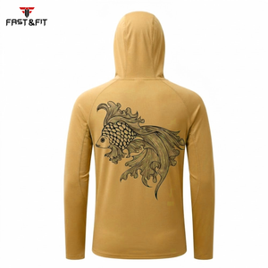 Sweat à capuche en polyester léger à séchage rapide, personnalisé, pour la randonnée et la pêche en plein air, avec protection solaire et design par sublimation, manches longues - Product Image 2