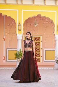 Vêtements indiens et pakistanais de créateurs à bas prix, Lehnga Choli de mariée avec dupatta pour femmes, pour mariage et tenue de fête pour filles - Product Image 2