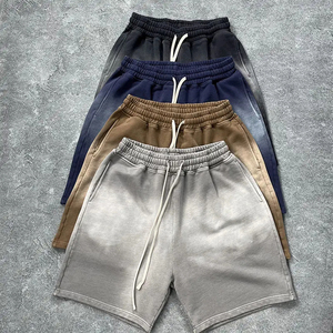 Pantalones Cortos para Hombre con Lavado Ácido, Ropa Masculina con Cintura Elástica, Estilo Urbano y Nueva Moda de Verano, Pantalones Cortos Casuales de Color Sólido - Product Image 4
