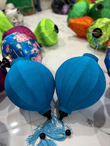 Wholesale Muslin Fabric Silk Lanterns Vietnam Bamboo Frame Silk Lanterns Decorative Silk Lanterns For Home Decor - Product Image 2