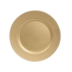 Plaques de chargeur en or avec bordure perlée décorative, la touche finale parfaite pour les vacances, les réglages de Table, assiette de luxe de haute qualité - Product Image 1
