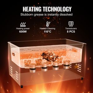 Macchina pulitrice ad ultrasuoni in acciaio inox 22L 600W con Timer riscaldatore Degas modalità di controllo a manopola per Auto utensile uso domestico - Product Image 3