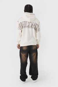 Wholesale Cut and Sew Drop Shoulder Hoodies Men with Contrast Stitching Custom 3d Embroidery <b>Heavy</b> 100% Cotton Breathable - Product Image 3
