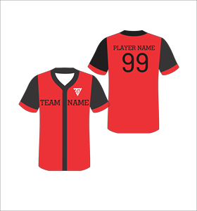 เสื้อเบสบอลสีแดงแบบกำหนดเอง คอวี แขนสั้น พิมพ์ลายแบบซับลิเมชั่น ชื่อทีม ผ้าโพลีเอสเตอร์ดูดซับความชื้น สำหรับผู้ใหญ่ทั้งชายและหญิง - Product Image 6