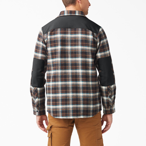 Chemise décontractée en flanelle de polyester/coton de haute qualité pour hommes, col roulé, manches longues, poches avant, écologique - Product Image 2