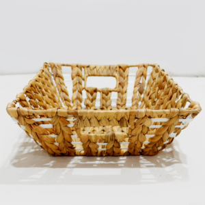 Panier de rangement rectangulaire en rotin naturel, style rustique, organisateur polyvalent pour un rangement soigné - Product Image 4