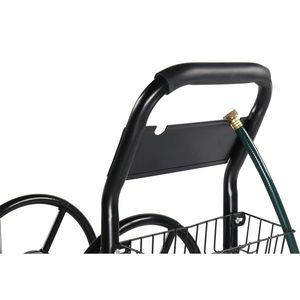 Carrello Porta Tubi da Giardino in Ferro Nero con Tubo Verde 97*53*100cm - Product Image 4