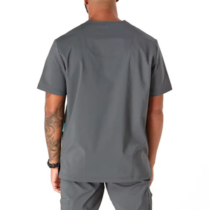 Customized Dark Gray Breathable Nursing Medical Hospital <b>Scrubs</b> Uniform Custom Made Summer Light Weight Medical <b>Scrub</b> Sets - Product Image 2