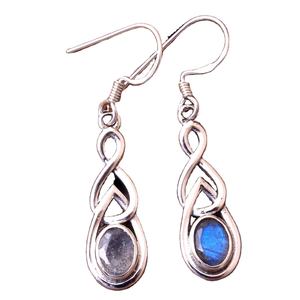 Pendientes colgantes finos de Plata de Ley 925 hechos a mano, labradorita, Peridoto, piedras preciosas, joyería para mujer - Product Image 1