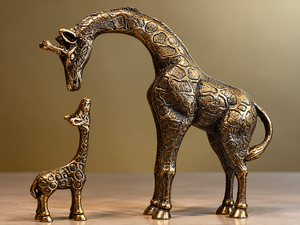Handcrafted Brass Giraffe <b>Family</b> Sculpture Decorative Metal Animal Figurines Parent and Baby Giraffe Home Tabletop <b>Ornament</b> - Product Image 6