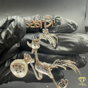 Colgante de Flamingo Estilo Hip Hop, con Diamantes de Laboratorio VVS, Chapado en Oro y Plata de Ley 925, para Hombre - Product Image 2