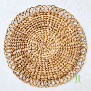 Top Selling Wholesale Custom Natural Water Hyacinth <b>Table</b> <b>Mats</b> Braided <b>Round</b> Heat Insulated Placemats for Restaurant Hotel - Product Image 5